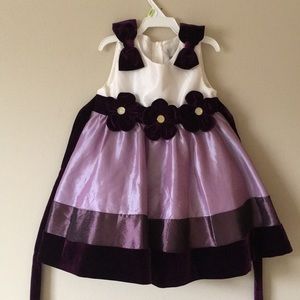 Jewel tone ombré dress with shoulder bows